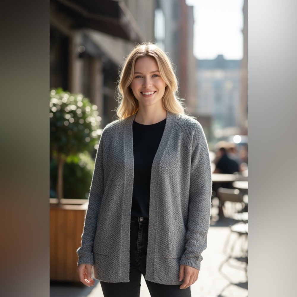 J. Jill - SMALL- Textured Cardigan Sweater Cotton